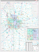Kansas City Metro Area Wall Map Premium Style